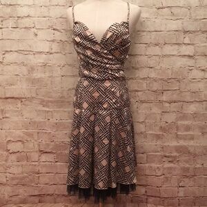 Celyn b. Silk Sleeveless Cocktail Party Dress Pink Black Size 40